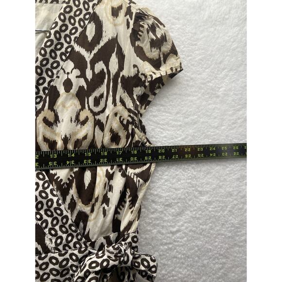 Tommy Hilfiger Womens Boho Jungle Tribal Earthy Midi Wrap Around Dress Size XL - Picture 4 of 14